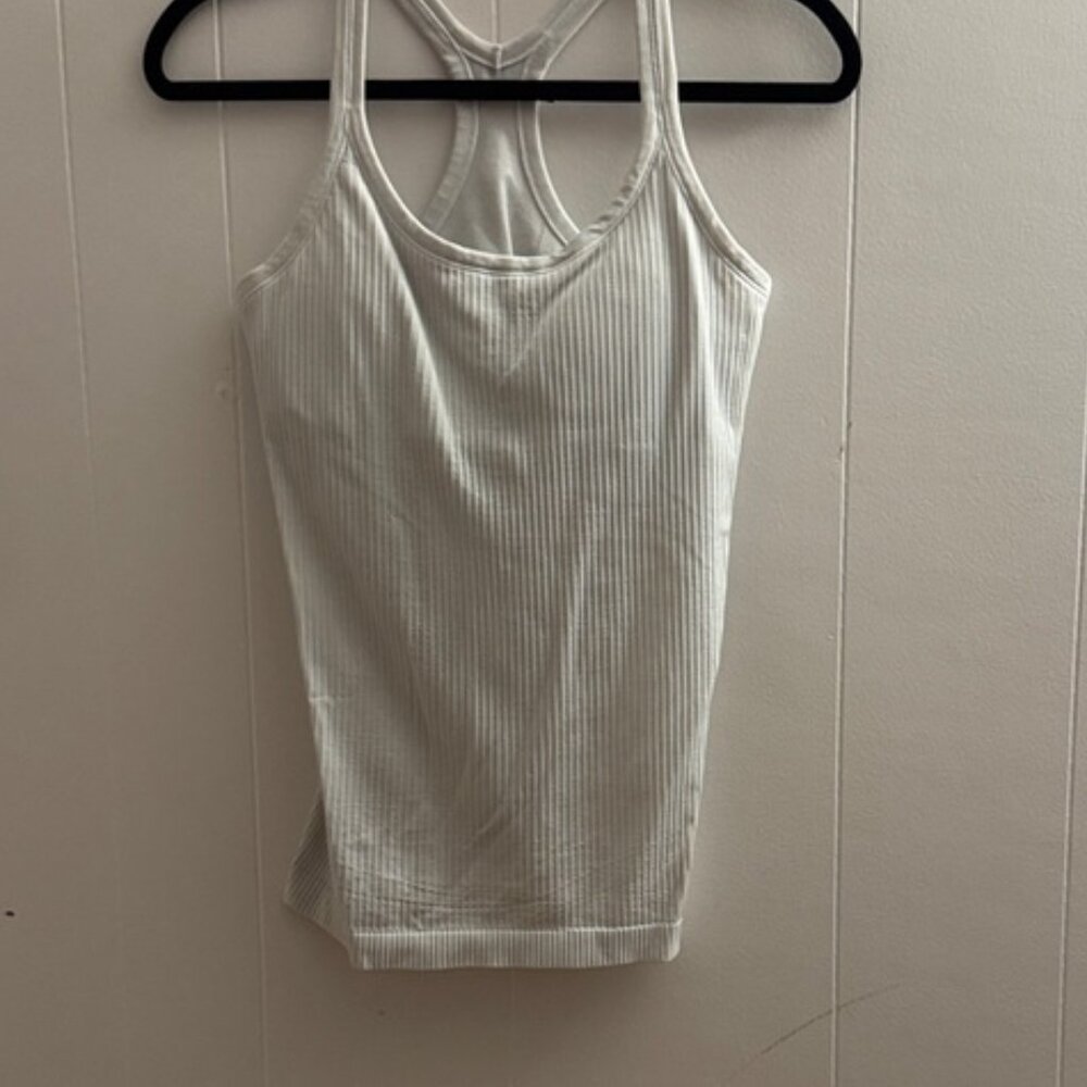 White Ribbed Tank Top